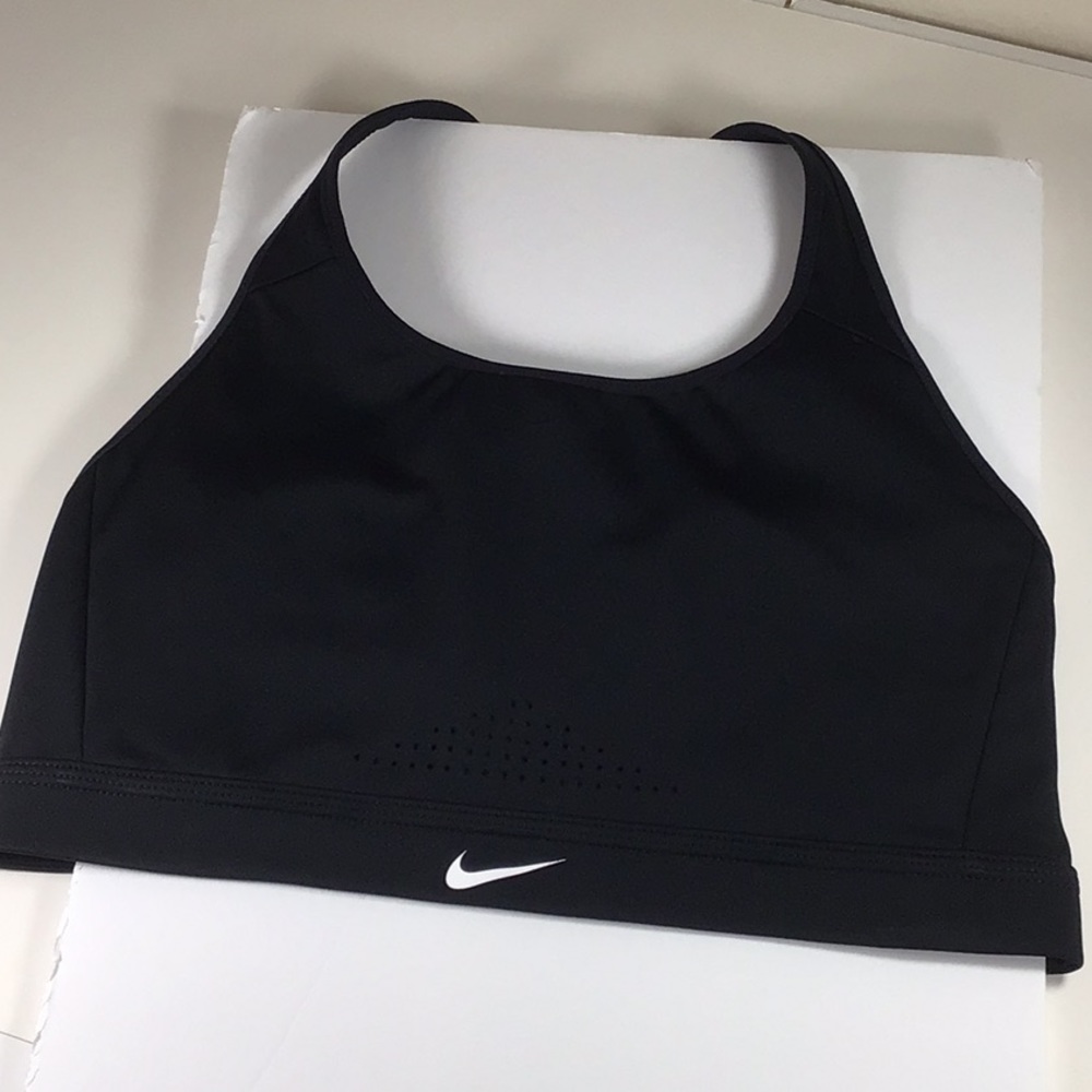 Nike Dry Fit Women’s Sport Bra Racerback Size Large Black Ventilated Excellent